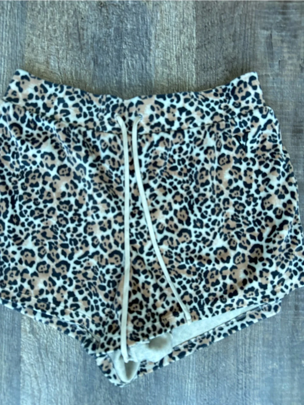 Victoria’s Secret Leopard Print Sleep Shorts Beige Black Cream